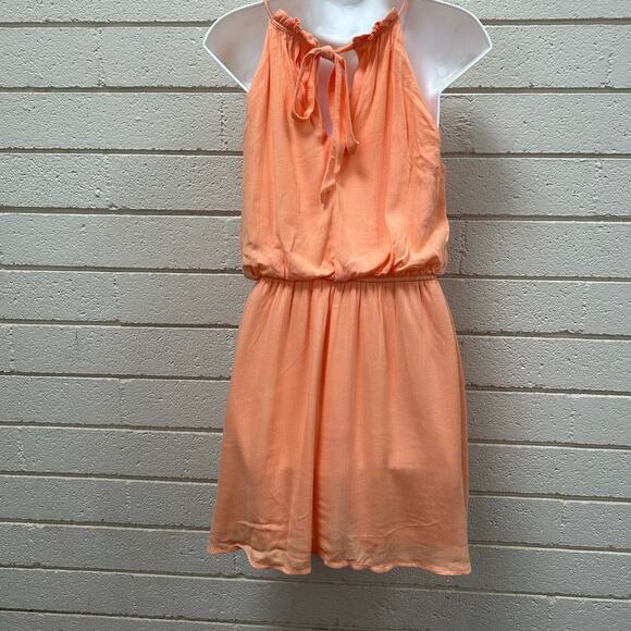 Francesca Blue Rain Peach Fit and Flare Dress NWT size S - Picture 3 of 8